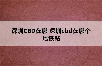 深圳CBD在哪 深圳cbd在哪个地铁站